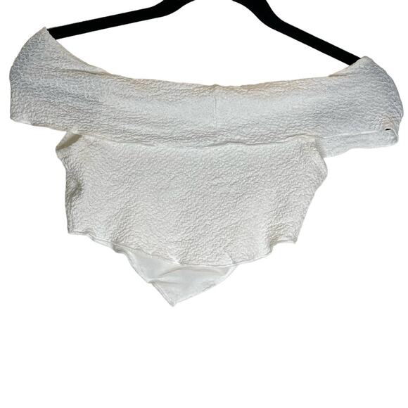Naked Wardrobe Get Off My Shoulders Textured Crop Top - Small - Picture 2 of 4